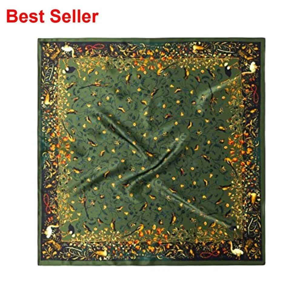100% Mulberry Silk Square Scarf 25.6